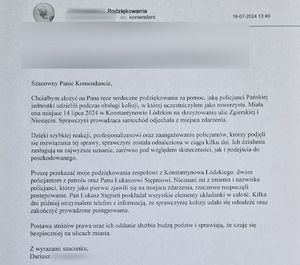 Mail z podziękowaniami.