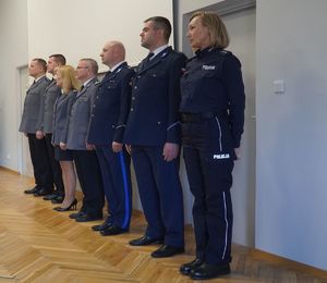 Kierownictwo Komendy Powiatowej Policji w Pabianicach.