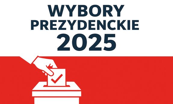 Grafika z napisem:wybory prezydenckie 2025.