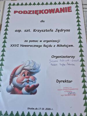 Podziękowania dla kierownika posterunku.