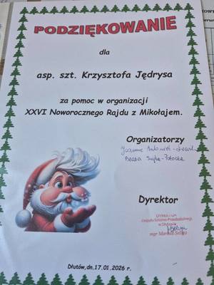 Podziękowania dla kierownika posterunku.