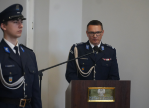 Przemówienie inspektora Grzegorza Dzierzkowskiego.