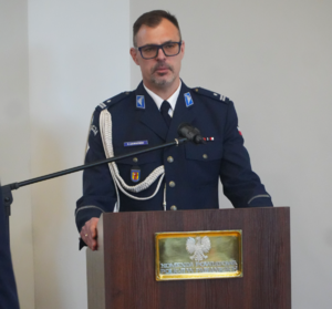 Przemówienie podinspektora Roberta Ludwikowskiego.